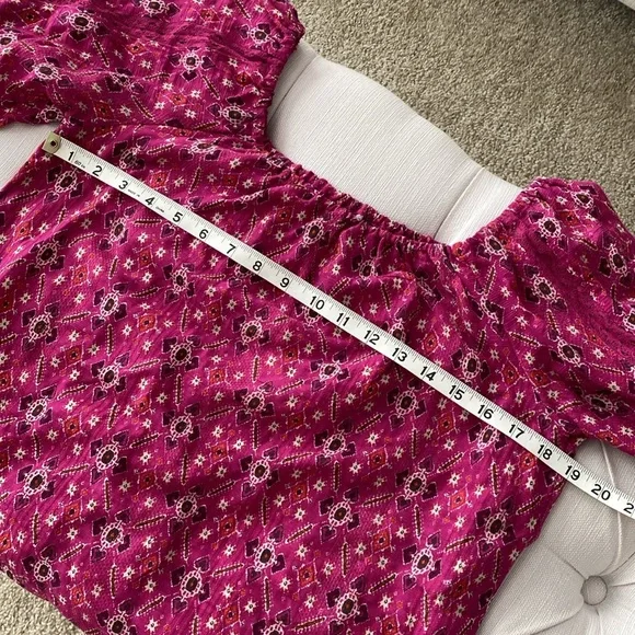 ANTHROPOLOGIE pink patterned blouse - Picture 4 of 8